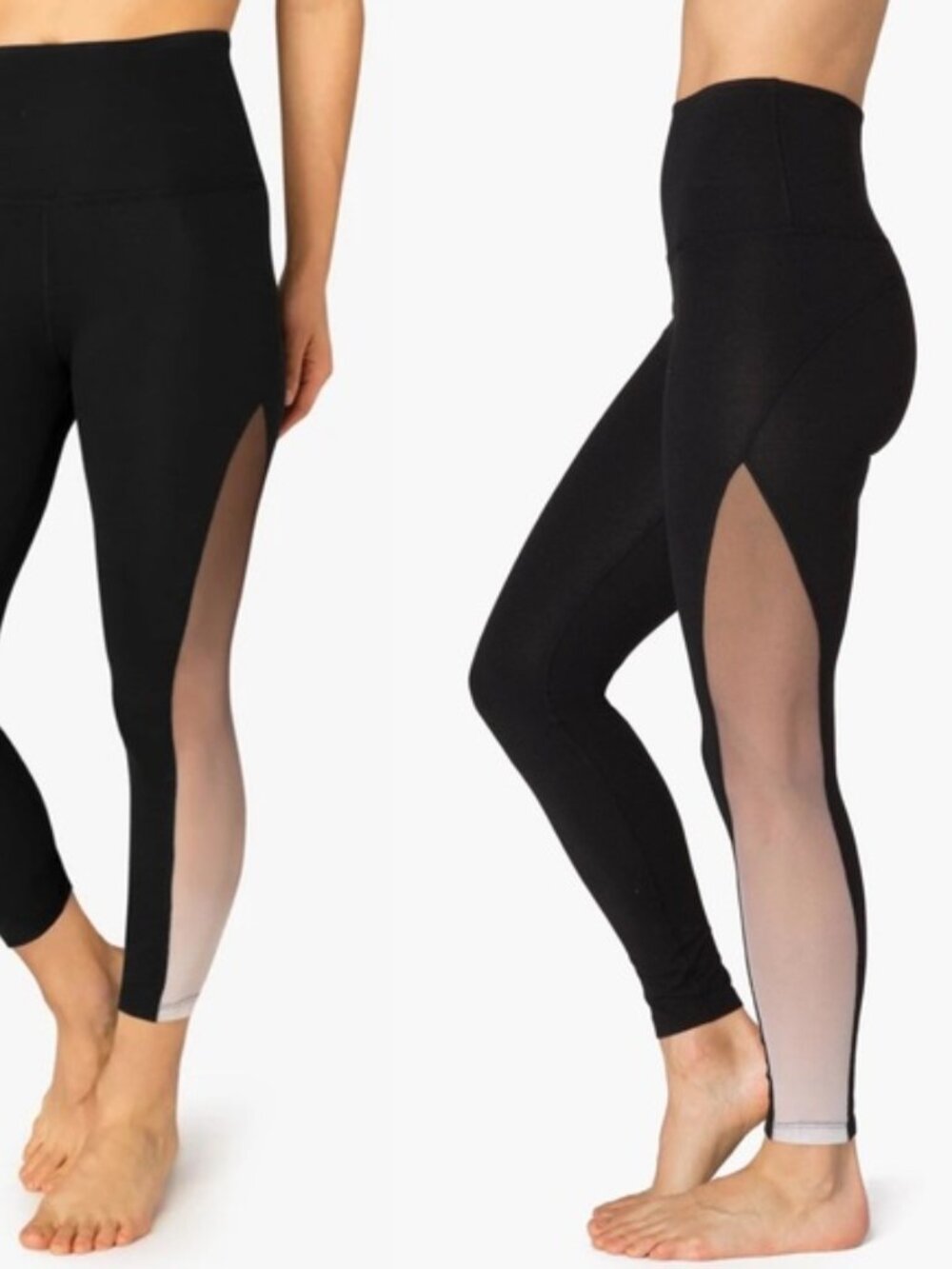 Beyond Yoga Ommmbre Mesh High Waisted 7/8 Yoga Leggings Size XS Women's Black